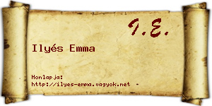 Ilyés Emma névjegykártya